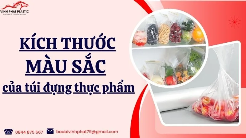 Kích thước / Màu sắc của túi đựng thực phẩm đông lạnh