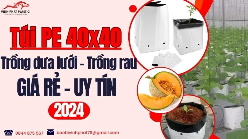 Túi PE 40x40 trồng dưa lưới, trồng rau Giá rẻ - Uy tín 2024